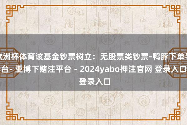 欧洲杯体育该基金钞票树立：无股票类钞票-鸭脖下单平台- 亚博下赌注平台 - 2024yabo押注官网 登录入口