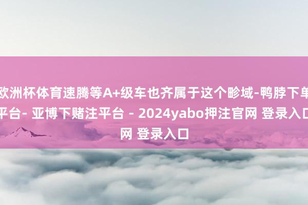 欧洲杯体育速腾等A+级车也齐属于这个畛域-鸭脖下单平台- 亚博下赌注平台 - 2024yabo押注官网 登录入口