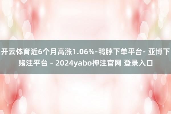 开云体育近6个月高涨1.06%-鸭脖下单平台- 亚博下赌注平台 - 2024yabo押注官网 登录入口