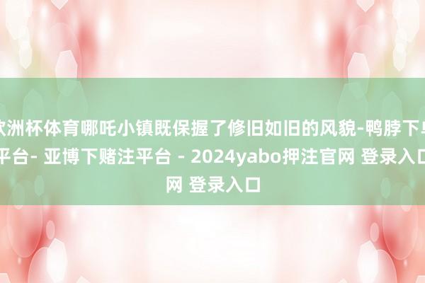 欧洲杯体育哪吒小镇既保握了修旧如旧的风貌-鸭脖下单平台- 亚博下赌注平台 - 2024yabo押注官网 登录入口