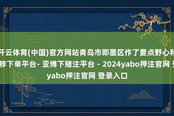 开云体育(中国)官方网站青岛市即墨区作了要点野心和布局-鸭脖下单平台- 亚博下赌注平台 - 2024yabo押注官网 登录入口