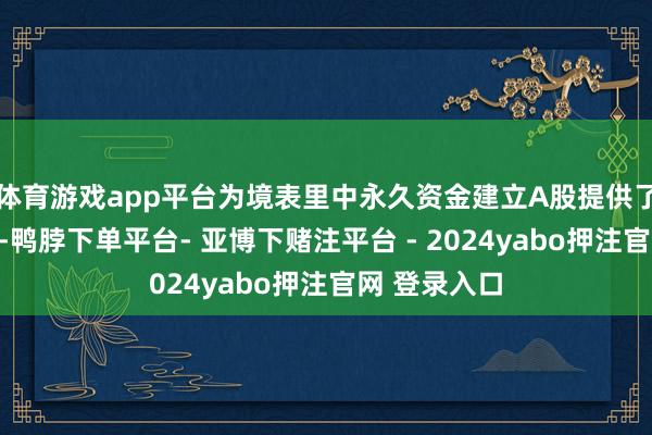 体育游戏app平台为境表里中永久资金建立A股提供了多元化遴荐-鸭脖下单平台- 亚博下赌注平台 - 2024yabo押注官网 登录入口