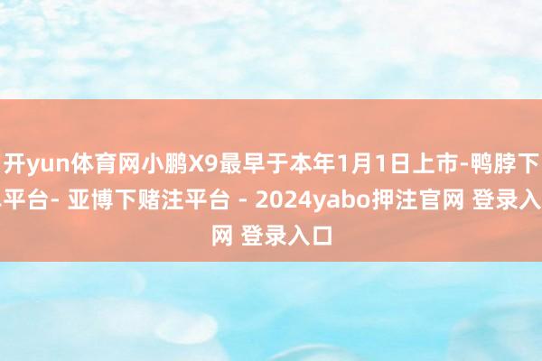 开yun体育网小鹏X9最早于本年1月1日上市-鸭脖下单平台- 亚博下赌注平台 - 2024yabo押注官网 登录入口