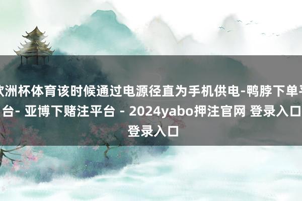 欧洲杯体育该时候通过电源径直为手机供电-鸭脖下单平台- 亚博下赌注平台 - 2024yabo押注官网 登录入口