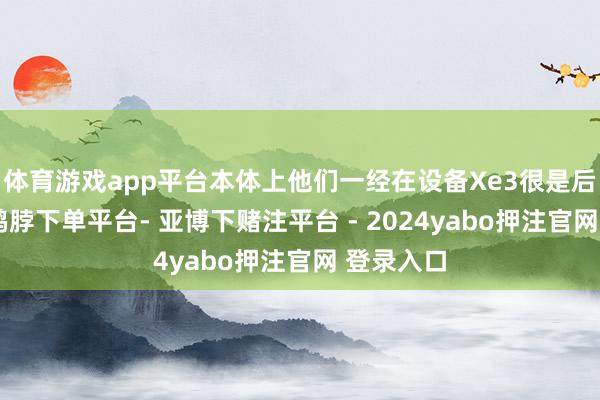 体育游戏app平台本体上他们一经在设备Xe3很是后继产物-鸭脖下单平台- 亚博下赌注平台 - 2024yabo押注官网 登录入口