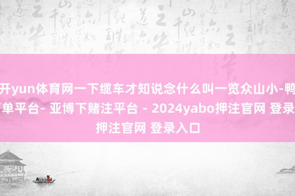 开yun体育网一下缆车才知说念什么叫一览众山小-鸭脖下单平台- 亚博下赌注平台 - 2024yabo押注官网 登录入口