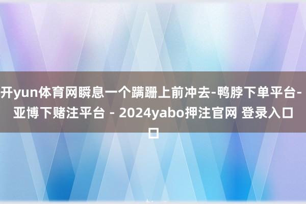 开yun体育网瞬息一个蹒跚上前冲去-鸭脖下单平台- 亚博下赌注平台 - 2024yabo押注官网 登录入口