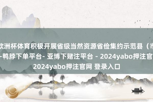 欧洲杯体育积极开展省级当然资源省俭集约示范县（市）创建责任-鸭脖下单平台- 亚博下赌注平台 - 2024yabo押注官网 登录入口