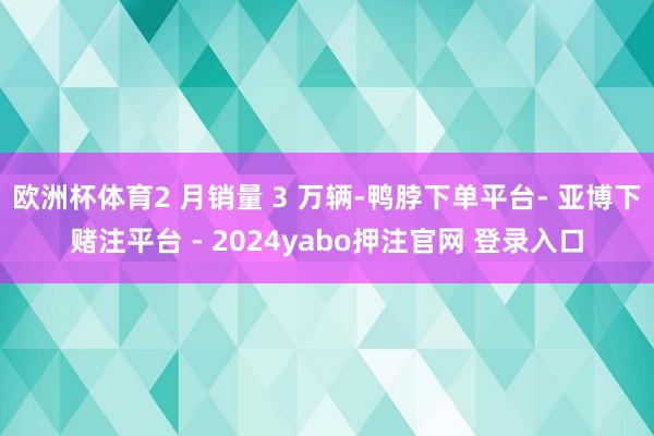 欧洲杯体育2 月销量 3 万辆-鸭脖下单平台- 亚博下赌注平台 - 2024yabo押注官网 登录入口