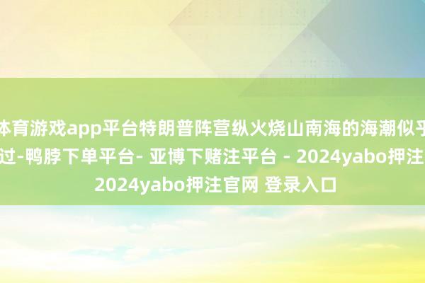 体育游戏app平台特朗普阵营纵火烧山南海的海潮似乎从未实在镇定过-鸭脖下单平台- 亚博下赌注平台 - 2024yabo押注官网 登录入口