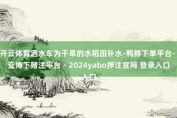 开云体育洒水车为干旱的水稻田补水-鸭脖下单平台- 亚博下赌注平台 - 2024yabo押注官网 登录入口