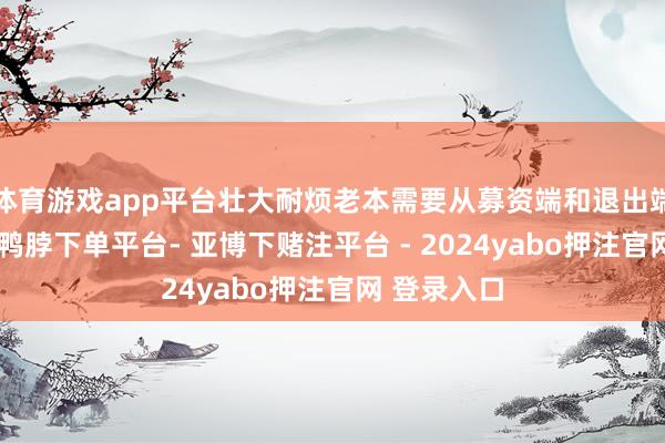 体育游戏app平台壮大耐烦老本需要从募资端和退出端双向发力-鸭脖下单平台- 亚博下赌注平台 - 2024yabo押注官网 登录入口
