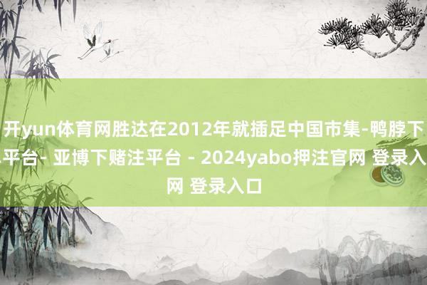 开yun体育网胜达在2012年就插足中国市集-鸭脖下单平台- 亚博下赌注平台 - 2024yabo押注官网 登录入口