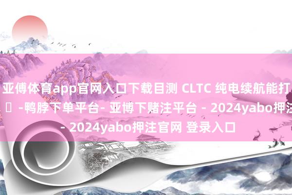 亚傅体育app官网入口下载目测 CLTC 纯电续航能打破 400km ​​​-鸭脖下单平台- 亚博下赌注平台 - 2024yabo押注官网 登录入口
