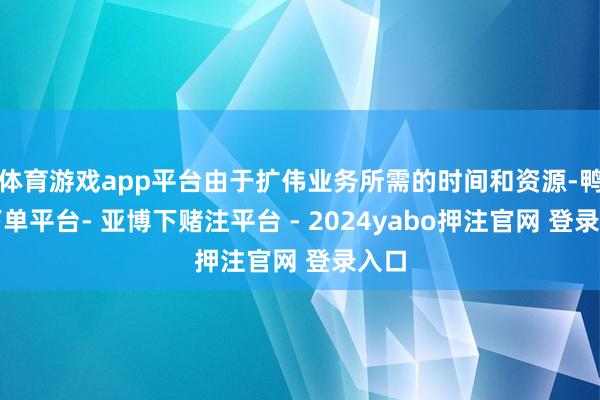 体育游戏app平台由于扩伟业务所需的时间和资源-鸭脖下单平台- 亚博下赌注平台 - 2024yabo押注官网 登录入口