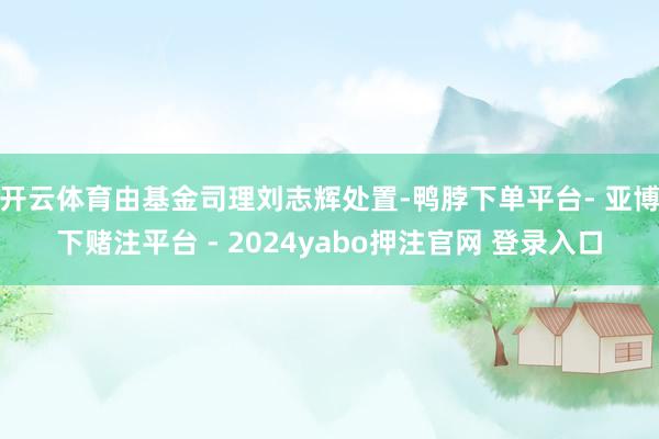 开云体育由基金司理刘志辉处置-鸭脖下单平台- 亚博下赌注平台 - 2024yabo押注官网 登录入口