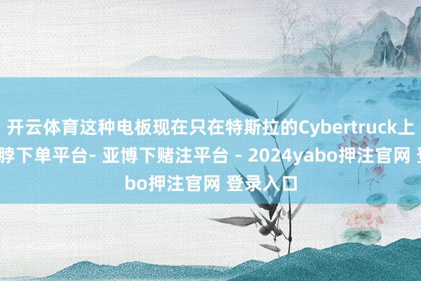 开云体育这种电板现在只在特斯拉的Cybertruck上使用-鸭脖下单平台- 亚博下赌注平台 - 2024yabo押注官网 登录入口