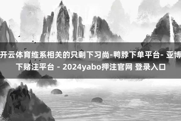 开云体育维系相关的只剩下习尚-鸭脖下单平台- 亚博下赌注平台 - 2024yabo押注官网 登录入口
