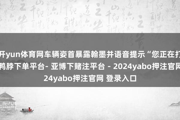 开yun体育网车辆姿首暴露翰墨并语音提示“您正在打扰地方”-鸭脖下单平台- 亚博下赌注平台 - 2024yabo押注官网 登录入口