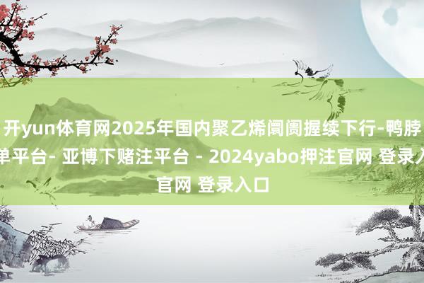 开yun体育网2025年国内聚乙烯阛阓握续下行-鸭脖下单平台- 亚博下赌注平台 - 2024yabo押注官网 登录入口