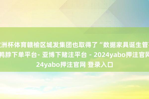 欧洲杯体育赣榆区城发集团也取得了“数据家具诞生管事商”认证-鸭脖下单平台- 亚博下赌注平台 - 2024yabo押注官网 登录入口