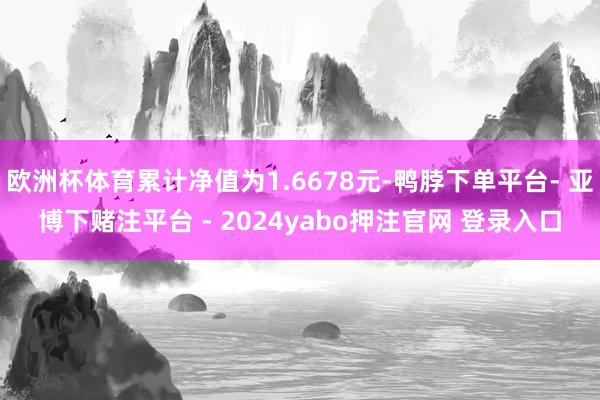 欧洲杯体育累计净值为1.6678元-鸭脖下单平台- 亚博下赌注平台 - 2024yabo押注官网 登录入口