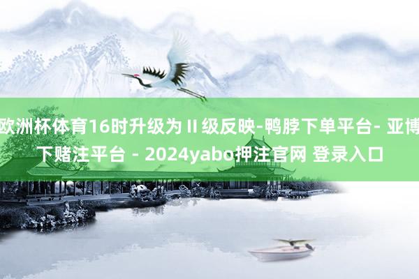 欧洲杯体育16时升级为Ⅱ级反映-鸭脖下单平台- 亚博下赌注平台 - 2024yabo押注官网 登录入口