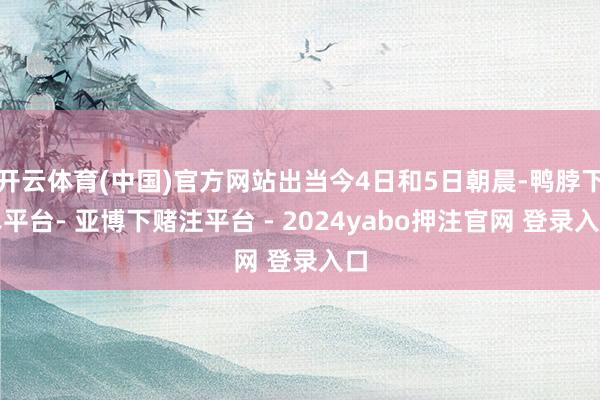 开云体育(中国)官方网站出当今4日和5日朝晨-鸭脖下单平台- 亚博下赌注平台 - 2024yabo押注官网 登录入口