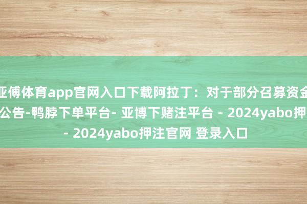 亚傅体育app官网入口下载阿拉丁：对于部分召募资金投资方法宽限的公告-鸭脖下单平台- 亚博下赌注平台 - 2024yabo押注官网 登录入口