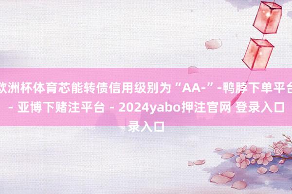 欧洲杯体育芯能转债信用级别为“AA-”-鸭脖下单平台- 亚博下赌注平台 - 2024yabo押注官网 登录入口