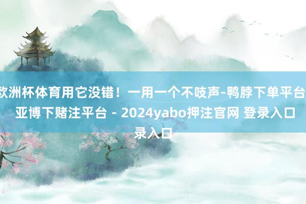 欧洲杯体育用它没错！一用一个不吱声-鸭脖下单平台- 亚博下赌注平台 - 2024yabo押注官网 登录入口