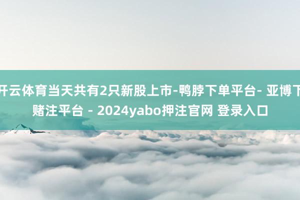 开云体育当天共有2只新股上市-鸭脖下单平台- 亚博下赌注平台 - 2024yabo押注官网 登录入口